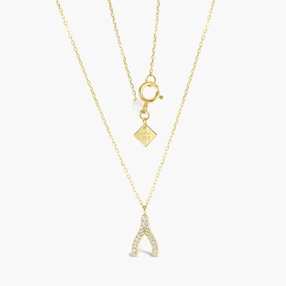jackiemackdesigns.com | Wishbone Necklace – 14k Solid Gold