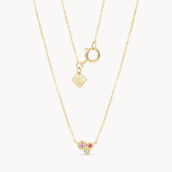 undefined | Diamond, Ruby, Sapphire Necklace – 14k Solid Gold