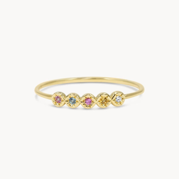 undefined | Diamond, Citrine, Topaz and Sapphire Ring – 14k Solid Gold